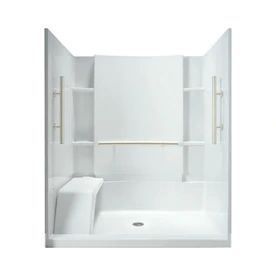 Shower Stall Kits, Shower Insert, Shower Stalls, Shower Inserts, Walk In Shower Designs, Shower Seat, Shower Kit, Basement Bathroom, Trendy Bathroom