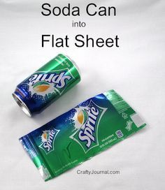 How to Turn a Soda Can into a Flat Sheet of Aluminum and Ways to Use It | Crafty Journal Pop Can Christmas Ornaments, Repurpose Soda Cans, Aluminum Can Jewelry Diy, Diy With Soda Cans, How To Flatten Tin Cans, Can Ideas Aluminum, Art With Soda Cans, Upcycle Cans Soda, Drink Cans Crafts