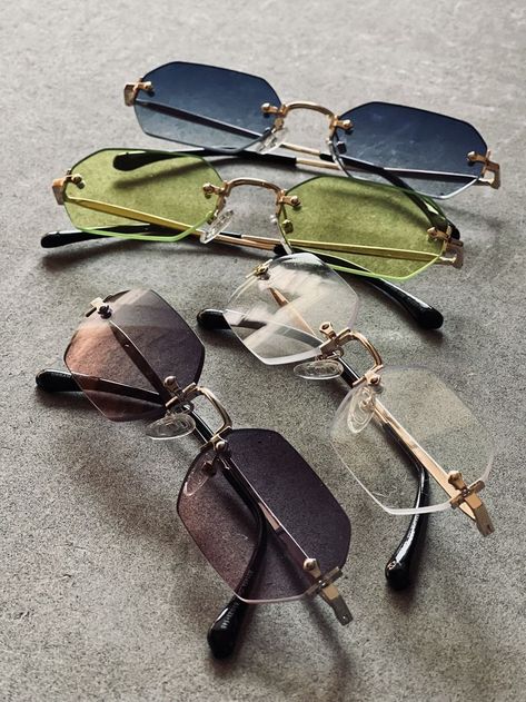 shop classic vintage rimless sunglasses by Urban Monkey. Available in 4 different shades with uv400, impact resistant and scratch resistant lenses. Comes with 1 year warranty. Urban Monkey, Funky Glasses, Unique Glasses, Sunglasses 2024, Luxury Lifestyle Dreams, Young Thug, Rimless Sunglasses, Stylish Sunglasses, Sunglasses For Men