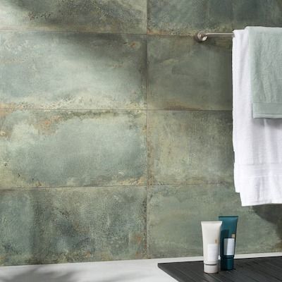 Green Showers Tile at Lowes.com Green Shower Tile, Artmore Tile, Angela Harris, Shop Tile, Cement Look Tile, Shower Floor Tile, Tile Edge, Large Format Tile, Modern Color Palette