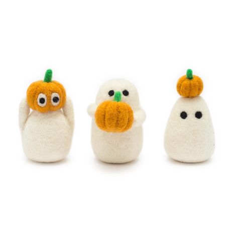 PRICES MAY VARY. 👻 CUTE GHOST & PUMPKIN DECOR: Add charm to your Halloween decor with our ghost ornaments Halloween decorations indoor. Use these mini ghosts as tree decorations, added ornaments in your felt Halloween garland, front porch Halloween decor, or ghost decorations outdoor. 🎃 VERSATILE USE: Turn these felted wool handmade ghosts into Halloween decor for home or office. Use as Halloween garden outdoor ghost lawn decorations, Halloween mantel decor, as funny autumn ornaments or chic f Felt Ghost, Funny Halloween Decorations, Felt Monster, Halloween Ghost Decorations, Ghost Diy, Halloween Mantel, Halloween Front Porch Decor, Halloween Garland, Halloween Front Porch