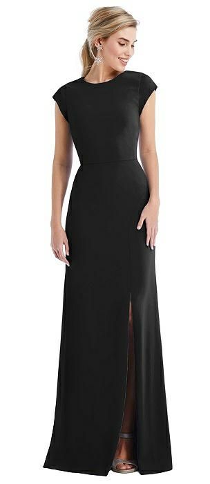 Black Crepe Bridesmaid Dresses | The Dessy Group Black Bridesmaid Dresses Fall, Black Tie Bridesmaids, Black Tie Event Dresses, Black Plus Size Dress, Black Bridesmaid, Cape Wedding Dress, Bridesmaid Dresses With Sleeves, Black Bridesmaids, Modest Bridesmaid Dresses