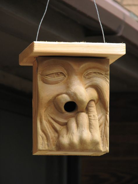 Art Sculpture En Bois, Bird House Feeder, Bird House Plans, Unique Bird Houses, Bird House Kits, Bird Houses Diy, Bird Boxes, Wood Carving Art, Kit Homes