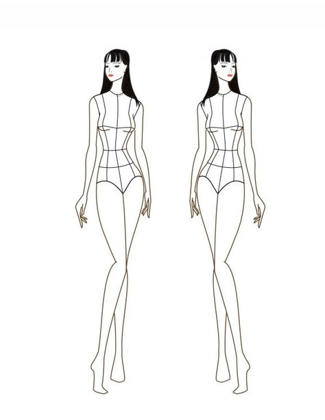 Como desenhar croquis de moda - 9 passos Fashion Illustration Template, Fashion Sketch Template, Croquis Fashion, Fashion Figure Templates, Fashion Illustration Poses, Body Template, Fashion Design Drawing, Illustration Tutorial, Fashion Figure Drawing