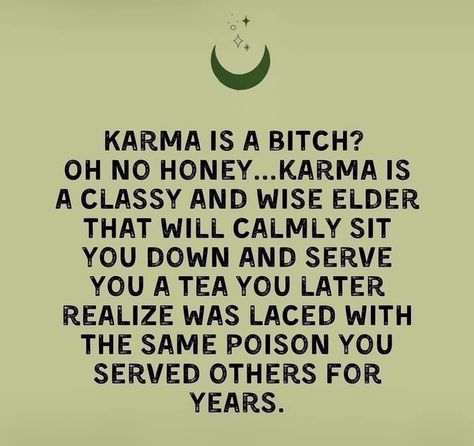 Karma’s not a b*tch - Bits and Pieces Bitter People Quotes, Bitter People, Wild Women Sisterhood, Narcissistic Behavior, Karma Quotes, People Quotes, Toxic Relationships, Some Words, A Quote