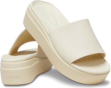 *NEW May 2023 Crocs Women's Brooklyn Platform Slides Sandal Crocs Platforms, Croc Platforms, Crocs Brooklyn, Crocs Platform, Platform Crocs, Crocs Slides, New Crocs, Crocs Sandals, Comfortable Wedges