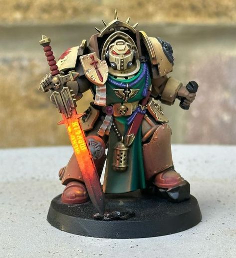 Matt Difa on Instagram: "Painted this guy yesterday…absolutely hated it until it got the this stage but it’s kind of come together now. Went for a rougher darker armour and it just looked a mess for a long time…think I’ll like him in the end  #miniaturepainting #minipainter #warhammerpainter #miniaturepainter #warhammer #warhammercommunity  #miniatures #astartes #warhammer40k #40k #nmm #darkangels #deathwing #osl" Deathwing 40k, Deathwing Terminators, 40k Chapters, Dark Angles, Model Tutorial, Warhammer Dark Angels, Dark Angels 40k, Warhammer 40k Space Wolves, 40k Armies