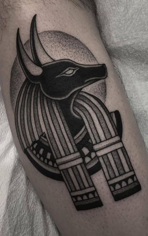 Hermes Tattoo, Bastet Tattoo, Egyptian Tattoos, Creative Tattoo Ideas, God Anubis, Egyptian Tattoo Sleeve, Anubis Tattoo, African Tattoo, Creative Tattoo