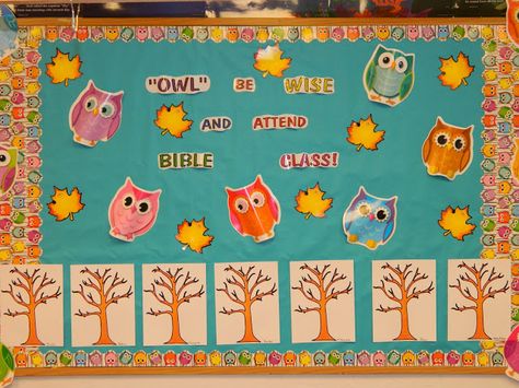 Hands On Bible Teacher: OWL Be WISE and ATTEND BIBLE Class. Attendance Chart/Bulletin Board Attendance Chart Ideas, Sunday School Attendance Chart, Graphing Preschool, School Attendance Sheet, Attendance Board Ideas, Attendance Board, Toddler Sunday School, Attendance Chart, Class Bulletin Boards