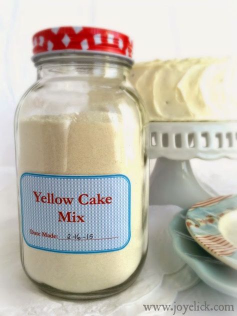 Diy Yellow Cake, Box Cake Mix Recipes, Homemade Yellow Cake, Yellow Cake Mix Recipes, Homemade Ingredients, Homemade Cake Mixes, Baking Mix Recipes, Homemade Dry Mixes, Boxed Cake Mixes Recipes