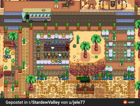 Stardew Valley Desert, Stardew Valley Layout, Stardew Valley Tips, Desert Design, Stardew Valley, The Desert, Minecraft, Video Games, Pizza