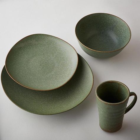 Stone Dinnerware, Serveware Set, Colorful Bowls, Dining Ware, Green Plates, Stone Plate, Stone Bowl, Dining Plates, Green Mugs