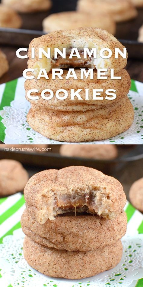 Rolo Cookies, Cinnamon Caramel, Cinnamon Cookies, Caramel Cookies, Easy Cookie Recipes, Easy Cookies, Yummy Cookies, Yummy Food Dessert, Sweet Snacks