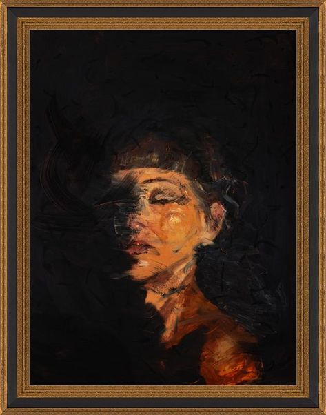 Dark Moody Expressive Portrait by Michelle Collins on Artfully Walls | Artfully Walls Michelle Collins, Moody Artwork, Neutral Pallet, Moody Painting, Moody Art, Artfully Walls, 90s Girl, Artist Wall, Ig Feed