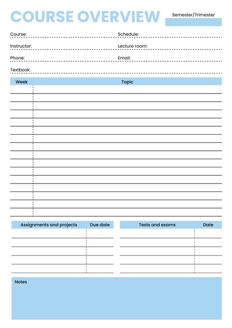 Introducing our Course Overview Printable, the ultimate compass to guide you through your academic journey with clarity and confidence. Are you ready to navigate through your courses seamlessly, staying organized and on top of your academic responsibilities? This printable resource is here to empower you, providing a comprehensive tool to track, plan, and succeed in each of your courses. Get this printable for free only from www.theprintables.in Ipad Templates, Study Guide Template, Social Media Planner Printable, Course Overview, College Course, Motivational Podcasts, School Study Ideas, Month Planner, College Courses