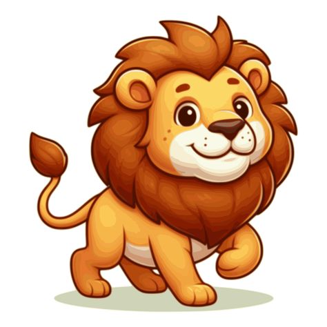 Lion Mascot Cartoon, Cute Lion Cartoon, Free Cartoon Characters, Lion Cartoon, Lion Clipart, Monkey Art, Safari Jungle, Baby Words, Cute Lion