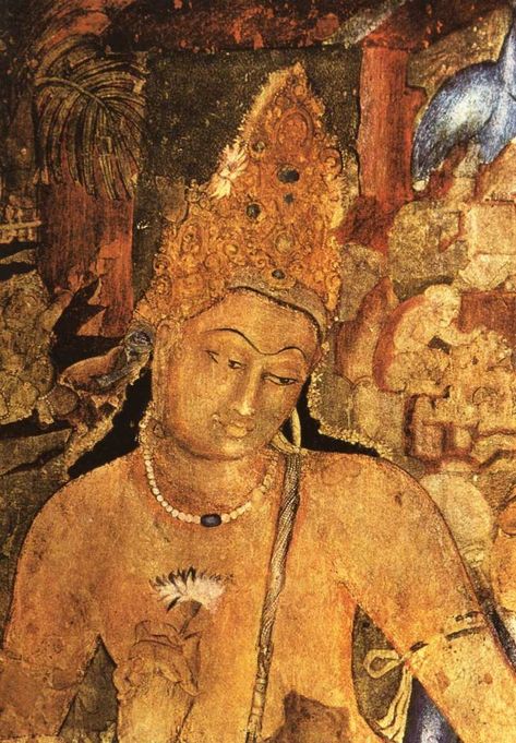 Ajanta Ellora, Ajanta Caves, Mysore Painting, Buddha Figures, Buddha Life, Ancient Paintings, Buddha Painting, Cave Paintings, Ancient India