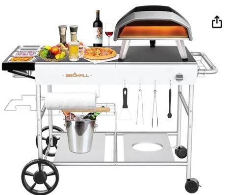 BBQMall Pizza Oven Cart Table for Ooni Koda/Karu/Fyra 16 & 12 with Pizza Topping Station, Movable Food and Prep Workcart, Outdoor Grill Stand for Ninja Woodfire, Blackstone Griddle Cuisinart etc Grill : Amazon.ca: Home Pizza Oven Cart, Tabletop Pizza Oven, Pizza Oven Table, Stand Modular, Outdoor Cooking Station, Table Grill, Pizza Oven Outdoor Kitchen, Ooni Pizza, Cooking Station