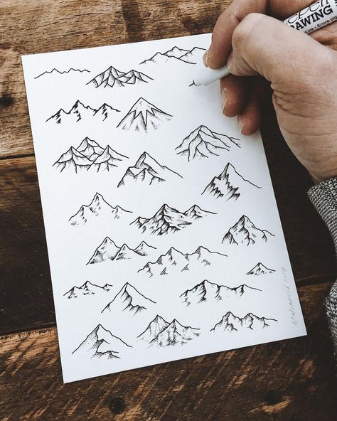 20.5k Likes, 67 Comments - Sam Larson (@samlarson) on Instagram: “⛰ Practice from this week. #art #illustration #mountains” Liberating Structures, Sam Larson, Stylo Art, Simple Draw, Tattoo Zeichnungen, Mountain Drawing, Tiny Tattoo, Mountain Tattoo, Jewellery Sketches