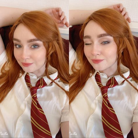 Ginny Weasley from Harry Potter cosplay by GrangeAir Ginny Weasley Makeup, Ginger Makeup, Cosplay Instagram, Harry Potter Cosplay, Ginny Weasley, Hogwarts, Ginger, Harry Potter, Dress Up