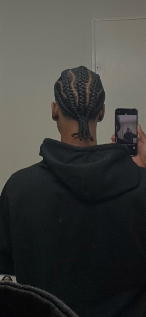 2 Cornrows Men, Men Straight Back Braids, Wavy Cornrows, Men’s Cornrow Styles, Men Box Braids, Cornrow Braids Men, Hair Twists Black, Black Hair Inspiration, Natural Hair Men