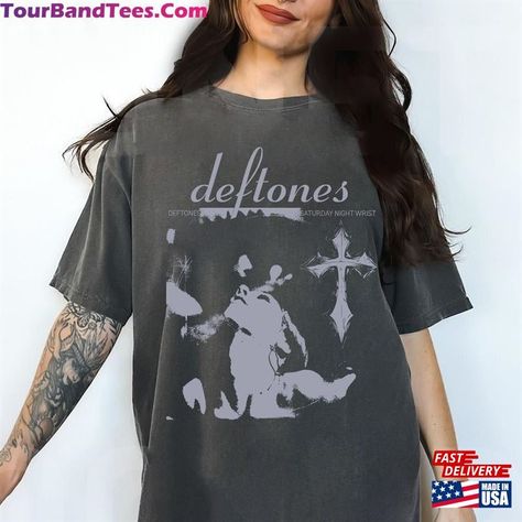 Deftones Vintage T-Shirt Graphic Tee Shirt Unisex Sweatshirt Check more at https://tourbandtees.com/product/deftones-vintage-t-shirt-graphic-tee-shirt-unisex-sweatshirt/ Deftones Bleached Shirt, Deftones Shirt, Upcycle Clothing, Stylish Mens Outfits, Graphic Tee Shirt, Summer Fits, Graphic Tee Shirts, Band Tees, Upcycle Clothes