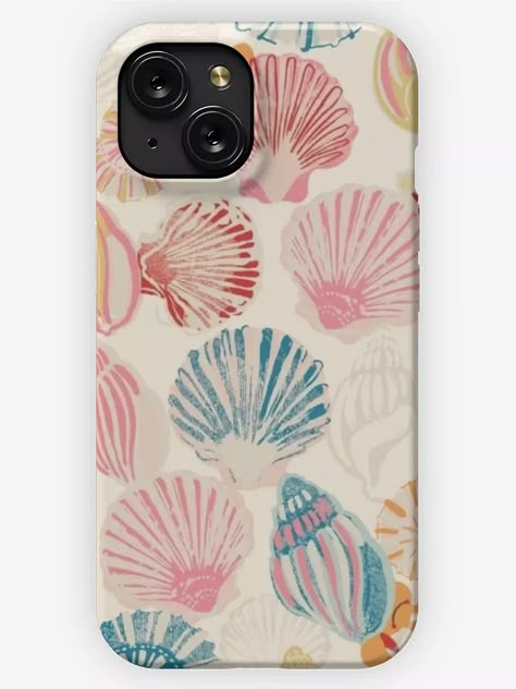 "Colorful Seashell Design " iPhone Case for Sale by avastravels | Redbubble Phone Cases Summer, Preppy Iphone Case, Ocean Phone Case, Preppy Phone Case, French Beach, Summer Iphone Cases, Yellow Iphone Case, Red Iphone Case, Seashell Design