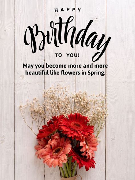 Happy Birthday Wishes For Her Beautiful Flowers, Chocolate Image, Happy Birthday Wishes For Her, Bday Flowers, Special Happy Birthday Wishes, Flowers Happy Birthday, Birthday Wishes Gif, Birthday Ecard, Happy Birthday Gif