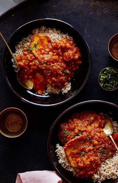 Many years ago, when I lived in India, a group of visiting Iranian friends made a Persian-themed dinner that included this stew. I loved the flavor of saffron with the yellow split peas, and I have been making it ever since. Dried rosebuds, which this recipe calls for, are common in Persian cuisine, in both savory and sweet dishes. You can also find edible rose petals in many Mexican markets and tea shops or online. Eggplant Stew, Yellow Split Pea, Persian Princess, Iranian Cuisine, Yellow Split Peas, Split Peas, Forks Over Knives, Persian Cuisine, Split Pea