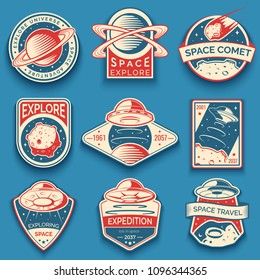 Stock Photo and Image Portfolio by Barmaleeva | Shutterstock Spaceship Logo, Space Icons, Retro Rocket, Earth Design, Colorful Space, Space Backgrounds, Earth From Space, Logo Set, Luxury Logo