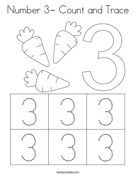 Number 3- Count and Trace Coloring Page - Twisty Noodle Number Three Worksheets For Preschool, Number 3 And 4 Worksheet, Age 3 Worksheets, Number 3 Worksheet Kindergarten, Number 3 Tracing Worksheets, Number 3 Preschool Activities, Number 3 Activity For Preschool, Number 3 Activities For Toddlers, Number 3 Crafts For Toddlers