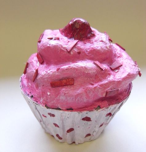 Wales High School Y9 paper mâché cupcakes Paper Mache Cupcake, Paper Mache Cake, Food Supermarket, Cardboard Sculptures, Cupcake Project, Cheese Wedge, Food Sculpture, Wayne Thiebaud, Pure Imagination