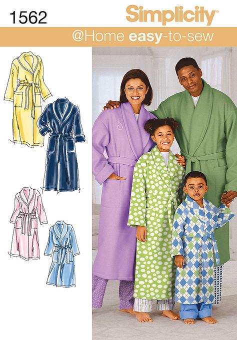 Simplicity 1562 Child's, Teens' and Adults' Robe and Belt sewing pattern Robe Sewing Pattern, Flannel Robe, Kids Wraps, Easy Wrap, Sewing Patterns For Kids, Simplicity Sewing, Easy Sewing Patterns, Mccalls Patterns, Simplicity Sewing Patterns