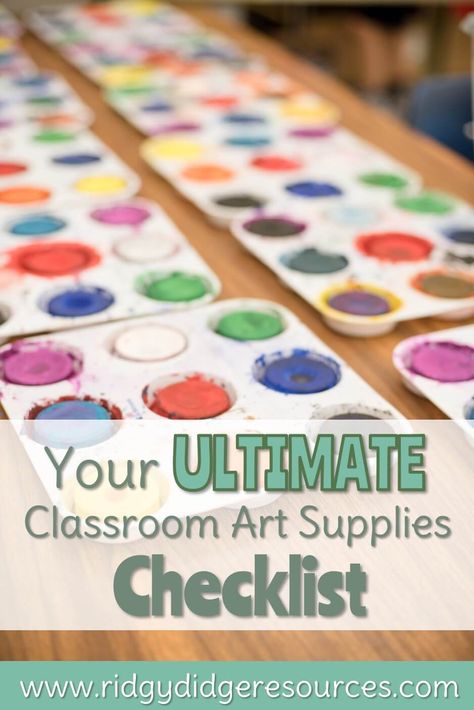 Art Teacher Supplies Elementary Schools, Art Room Supply List, Art Teacher Supplies, Elementary Art Supplies, Art Classroom Essentials, Elementary Art Supply List, Art Classroom Supply List, Art Teacher Supply List, Art Classroom Must Haves