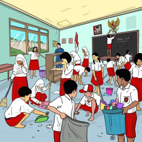 Ilustrasi Gotong Royong, Army Drawing, Modern Art Canvas Painting, Social Media Drawings, Drawing Competition, Desain Buklet, Cartoon House, Filipino Funny, Cute Laptop Wallpaper