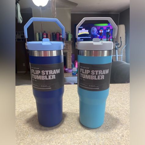 Set Of 2 Stanley’s With Flip Straws. Brand New And 100% Real. Colors Are Pool And Lapis. Drinkware, Straw, Color Blue, Tumbler, Pool, Brand New, Blue, Quick Saves, Color