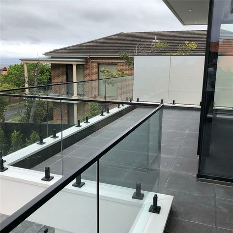 Glass Swimming Pool, Railing Stainless Steel, Glass Railing, Glass Garden, Black Matte, Railing, Stainless Steel, Glass, Design