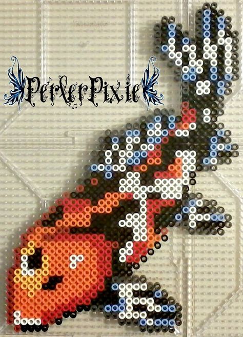 Koi Fish by PerlerPixie.deviantart.com on @DeviantArt Fish Perler Beads, Ocean Seaweed, Melty Bead Designs, Hamma Beads Ideas, Perler Creations, Pixel Beads, 3d Perler Bead, Fuse Bead Patterns, Perler Bead Templates