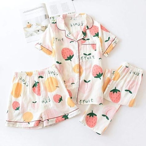 Amazon.com: STJDM Nightgown,Fresh 3pcs Suits Pajamas Sets Women Pyjamas Summer Short Sleeve Gauze Cotton Sleepwear Women Korea Shorts Sleepwear XL 3pcs-4 : Tools & Home Improvement Best Loungewear, Pijamas Women, Sleeping Dress, Cotton Sleepwear, Women's Nightgowns, Pajama Set Women, Short Pajama Set, Pajama Sets, Cover Up Dress