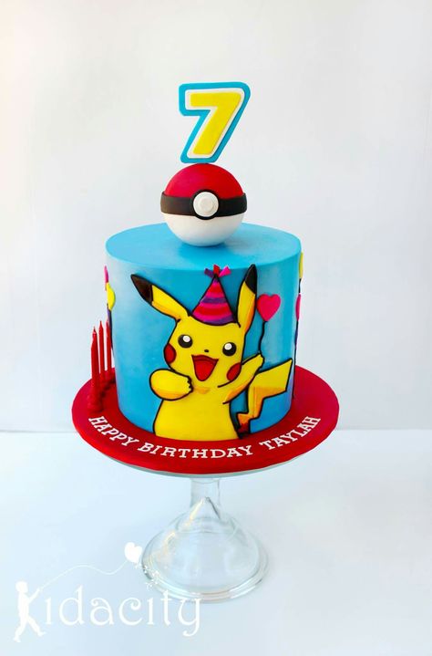 Pichachu Cake, Pikachu Cake Ideas, Cake Pikachu, Bolo Pikachu, Bowling Cake, Mario Birthday Cake, Pokemon Birthday Cake, Pokémon Birthday, Pikachu Cake