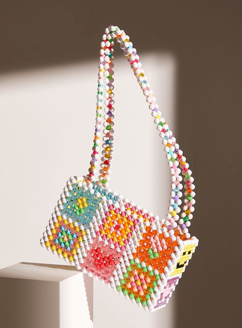 Granny Square Beaded Bag, Beaded Granny Square, Beads Bag, Hand Beaded Bag, Beaded Bag, Beaded Handbag, Square Bead, Beaded Purses, Beaded Accessories