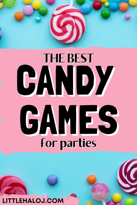 Candy Related Games, Candy Birthday Activities, Fun Games To Play With Candy, Candyland Theme Party Activities, 2 Sweet Birthday Party Games, Candy Toss Game, Games Involving Candy, Candy Theme Party Ideas, Candy Theme Sweet 16