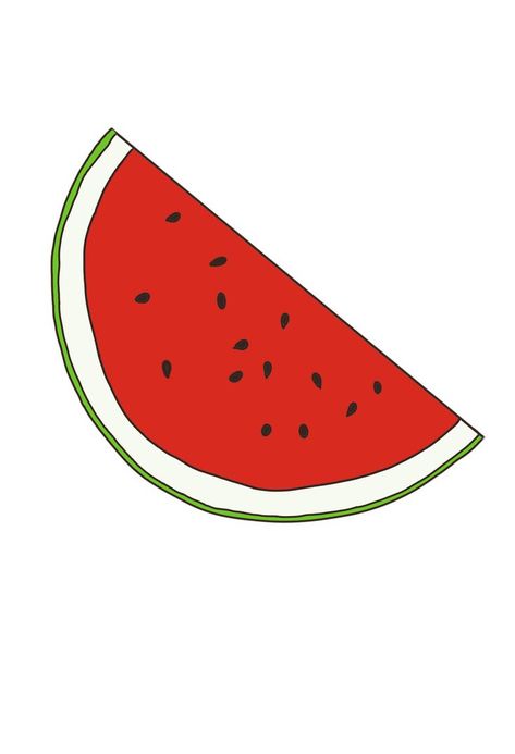 Watermelon Palastain, Easy Watermelon Drawing, Watermelon Slice Drawing, Cute Watermelon Drawing, Nayeon Layout, Watermelon Doodle, Watermelon Graphic, Watermelon Pictures, Sticker Sketch