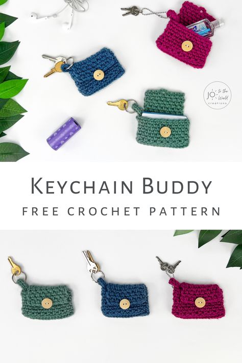 Easy Crochet Bookmarks, Quick Crochet Gifts, Crochet Wallet, Crochet Keychain Pattern, Easy Crochet Projects, Beginner Crochet Projects, Crochet Bookmarks, Quick Crochet, Crochet Keychain