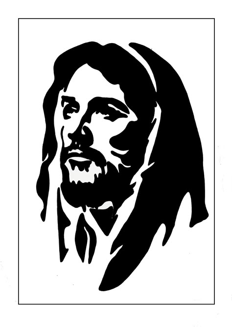 Jesus silhouette Jesus Stencil, Jesus Silhouette, Christian Art Painting, Bird Outline, Cross Silhouette, Shadow Painting, Face Stencils, Shadow Face, Jesus Drawings