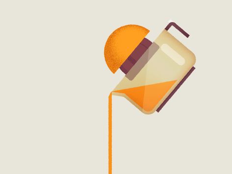 Juice Motion Graphic, Logo Animation Ideas, Juice Animation, Food Motion Graphics, Drink Animation, Orange Gif, Object Animation, Food Animation, Orange Illustration