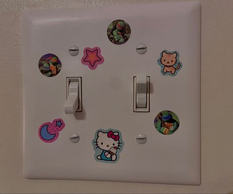 hello kitty and tmnt Hello Kitty Light Switch Cover, Light Switch Sticker, Light Switch Cover, Switch Covers, Light Switch Covers, Light Switch, Room Inspo, Hello Kitty, Kitty