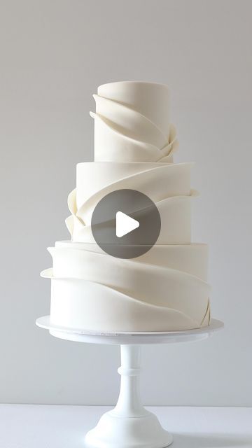 Wedding Cake Decorating Tutorials, Ruffle Cake Tutorial, White Fondant Cake, Wedding Cake Tutorial, Fondant Smoother, Fondant Ruffles, Modern Birthday Cakes, Fondant Cake Tutorial, I Had To Leave