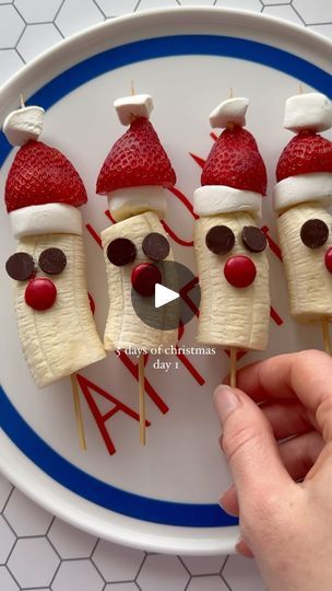 37K views · 1.4K reactions | These are so fun to make 🎅🏼 if you’re looking for an easy, healthy dessert for christmas, make these skewers. Everyone will love them and it’s a great way to eat more fruit on the day

Banana santa hat
1/2 banana (you may need to cut the other end to straighten up the banana)
1 white marshmallow, cut to suit (top & bottom of hat)
1 strawberry
2 dark chocolate chips
1 red m&m
Gently push the chocolate chips and m&m into the banana 

If you’re not feeling festive.. the grinch is for you
1 grape
1 white marshmallow, cut to suit (top & bottom of hat)
1 strawberry

#healthysnacks #healthydessert #christmasrecipes #dessert #snacks #fruit #easydessert #christmasdessert #snackideas #grinchmas | Alyssa Coady | Michael Bublé · Holly Jolly Christmas Banana Santa, Strawberry Santa Hats, Dessert For Christmas, Eat More Fruit, Easy Healthy Dessert, Strawberry Santas, Snacks Fruit, Dessert Snacks, White Marshmallows