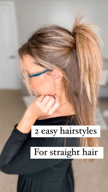 Up Do Straight Hair, Long Straight Hair Half Up, Half Up Hair For Straight Hair, Womens Easy Hairstyles, Easy Mid Length Hairstyles Half Up, Mid Length Hairstyles For Work, Second Day Straight Hair Hairstyles, Long Straight Hair Dos, Medium Length Hair Styles For Straight Hair